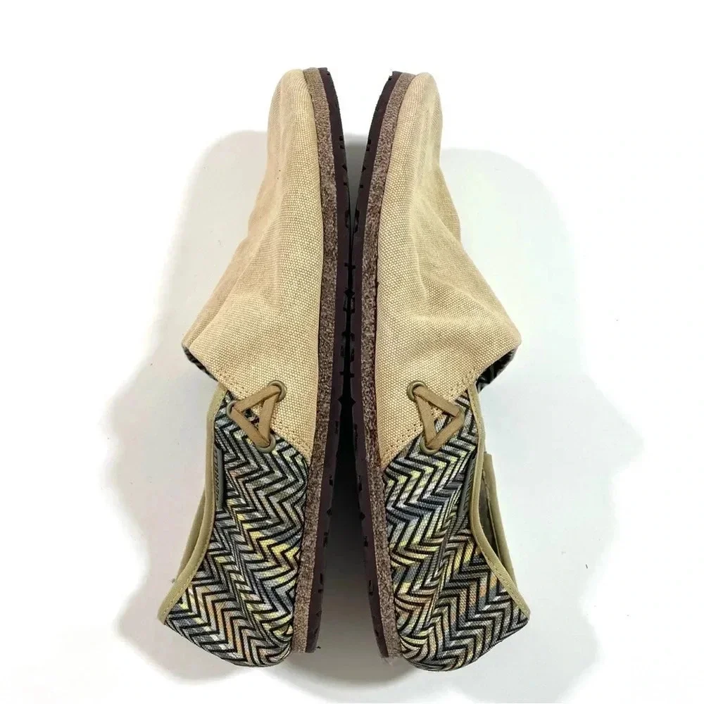 New Merrell Rucksack Canvas Slip On Shoes Tan Chevron